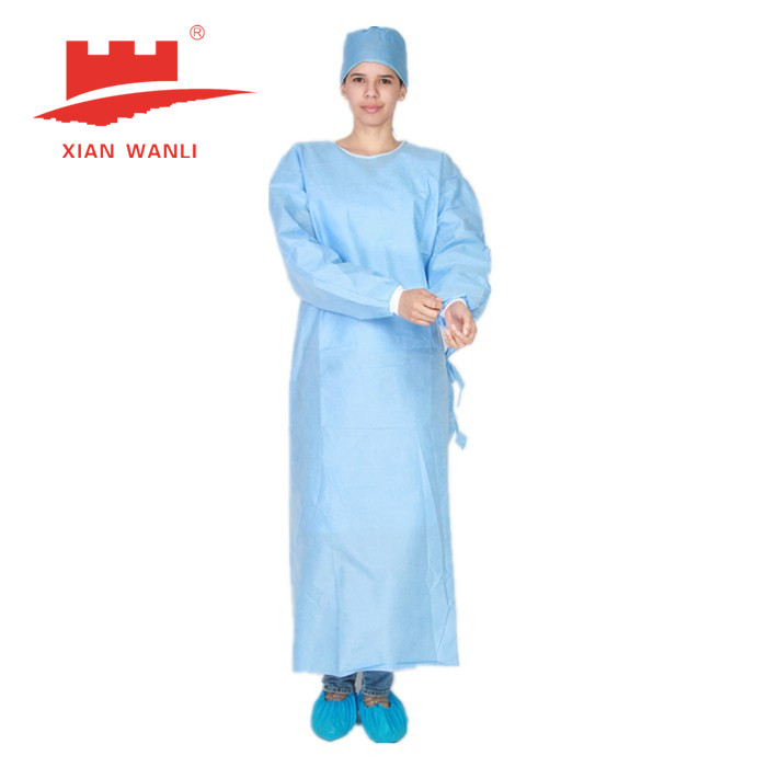 Non-woven Polypropylene Sterile Blue Surgical Gown Medical